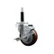 Service Caster 3.5'' Maroon Poly Swivel 3/4'' Expanding Stem Caster with Brake SCC-EX20S3514-PPUB-MRN-TLB-34 - alternate 1